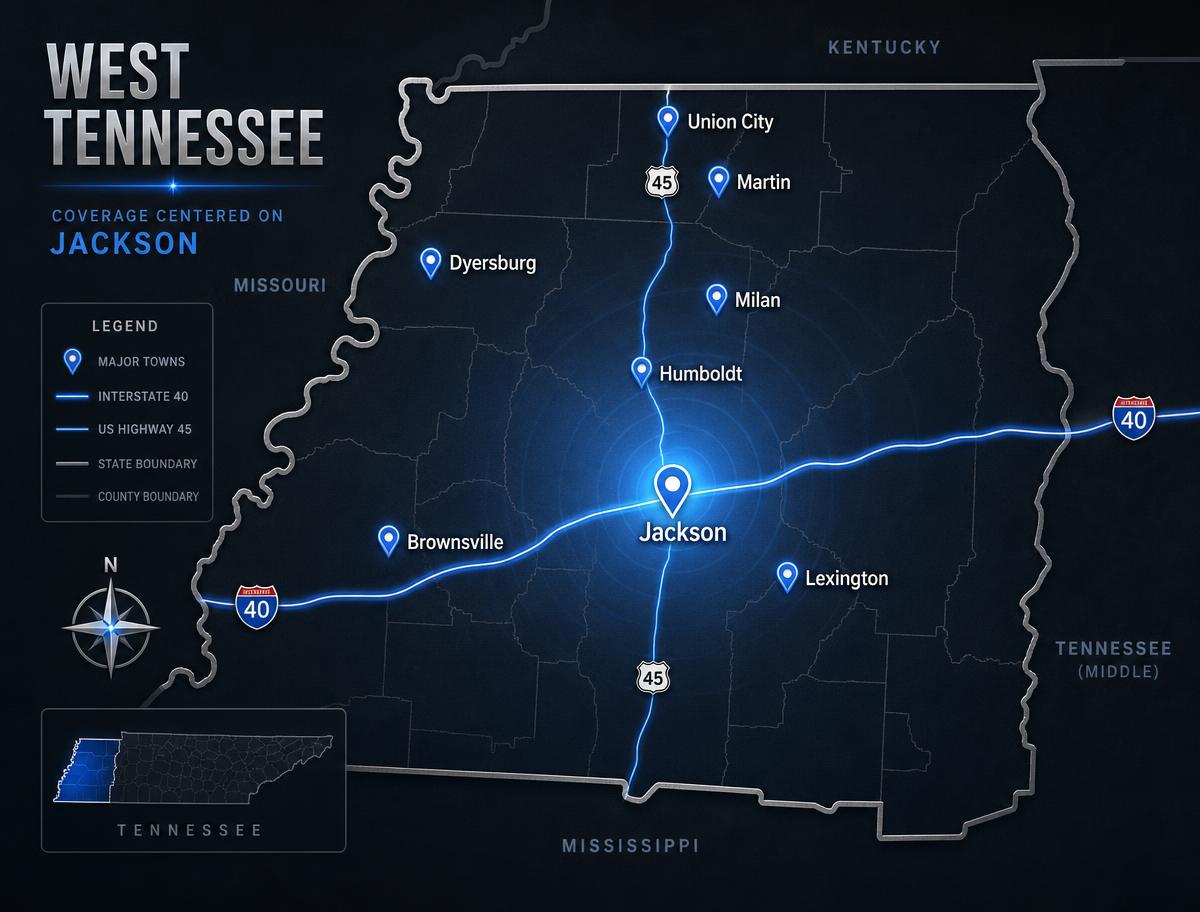 W&W Mobile Mechanic service coverage area map